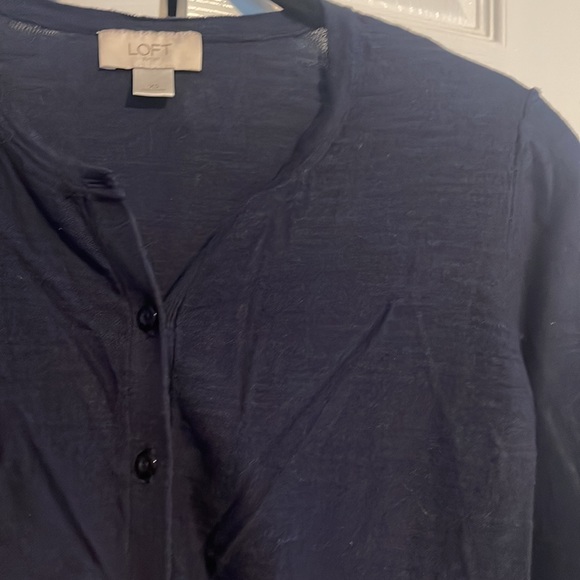 LOFT button down cardigan in navy size XS NWOT - Picture 4 of 6